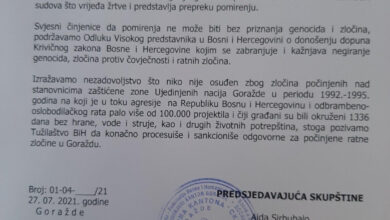 Photo of Zastupnici u Skupštini BPK Goražde jednoglasno usvojili novu Deklaraciju o negiranju genocida
