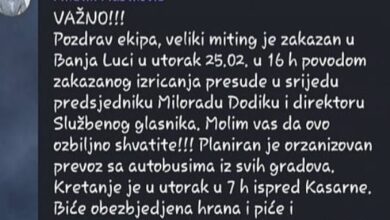 Photo of Kako izgleda stranačko okupljanje za Dodikov miting u Banjoj Luci: Detalji putem Viber poruka