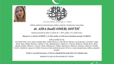 Photo of Danas dženaza doktorici Aidi Softić koja je poginula u saobraćajnoj nesreći