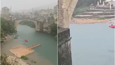Photo of Mostar: Nabujala Neretva odnijela mostić ispod Starog mosta