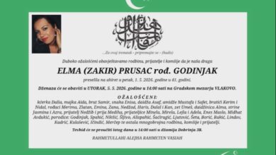 Photo of Danas dženaza svirepo ubijenoj Elmi Prusac-Godinjak