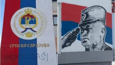 Photo of Zbog natpisa “genocidaši” ekspresno privođenje, a Mladićev mural i dalje stoji